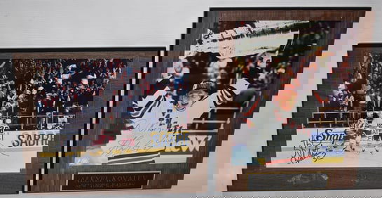 LOT (2) NY RANGERS AUTOGRAPHED PHOTO PLAQUES