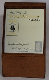 FLORA MAC DONALD OAK COUNTERTOP NEEDLE DISPLAY CABINET