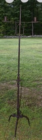 COUNTRY WROUGHT IRON ADJUSTABLE FLOOR CANDLE LAMP