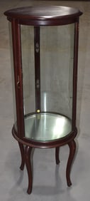 FRENCH STYLE MAHOGANY CURIO CABINET, C. 1920, H. 48" D. 20"