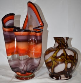 2 MCM ART GLASS INCL. CZECHOSLOVAKIA/MURANO, C. 1950/60