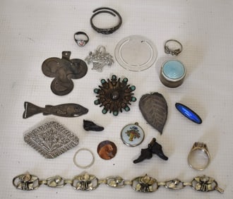 LOT ASST ESTATE SILVER FINDINGS, 19/20TH C., W. 5.2 OZ.