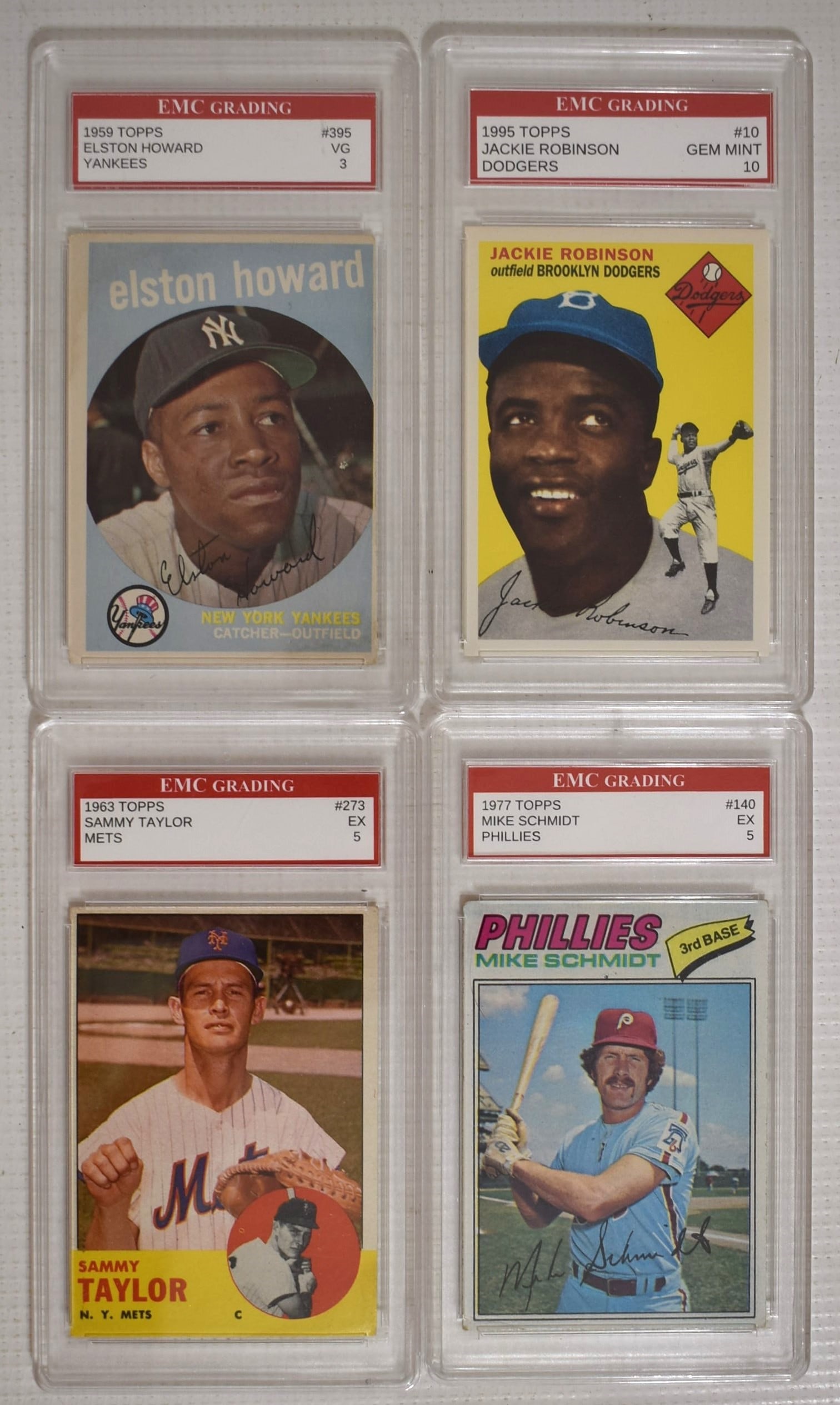 4 GRADED CARDS, HOWARD, TAYLOR, ROBINSON, SCHMIDT (1 of 5)