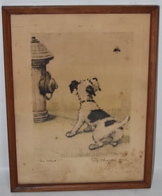 ETCHING "SO WHAT!" SIGNED J. KNOWELS HARE, C. 1930