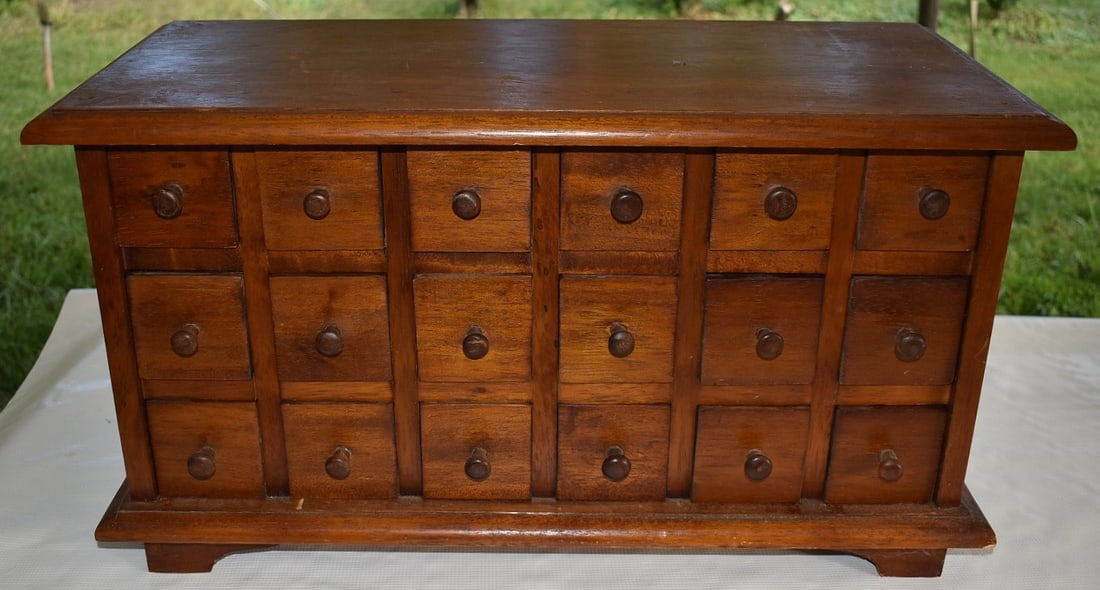 CONTEMPORARY PINE APOTHECARY CABINET, 20TH C. (1 of 6)