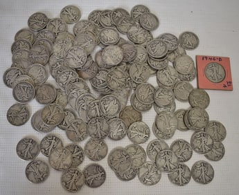 LOT ASSORTED WALKING LIBERTY SILVER HALF DOLLARS