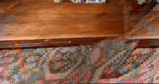 COUNTRY PINE HARVEST TABLE W/DRAWER