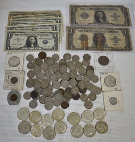 ASST ESTATE CURRENCY INCL. SILVER CERTIFICATES/KENNEDY+