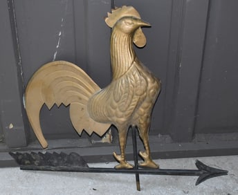 ROOSTER WEATHERVANE, 20TH C., H. 22" L. 20"
