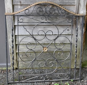 VICTORIAN IRON GATE, 19TH C., H. 39" W. 36"