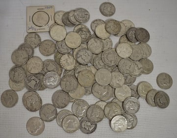 LOT ASSORTED FRANKLIN SILVER HALF DOLLARS