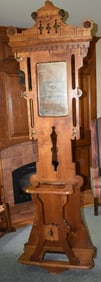 VICTORIAN WALNUT HALL TREE, 19TH C., H. 81" W. 24"