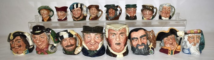 LOT (16) ROYAL DOULTON TOBY MUGS, 20TH C.