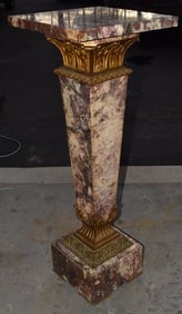 FINE FRENCH MULTI-COLORED MARBLE/BRONZE PEDESTAL