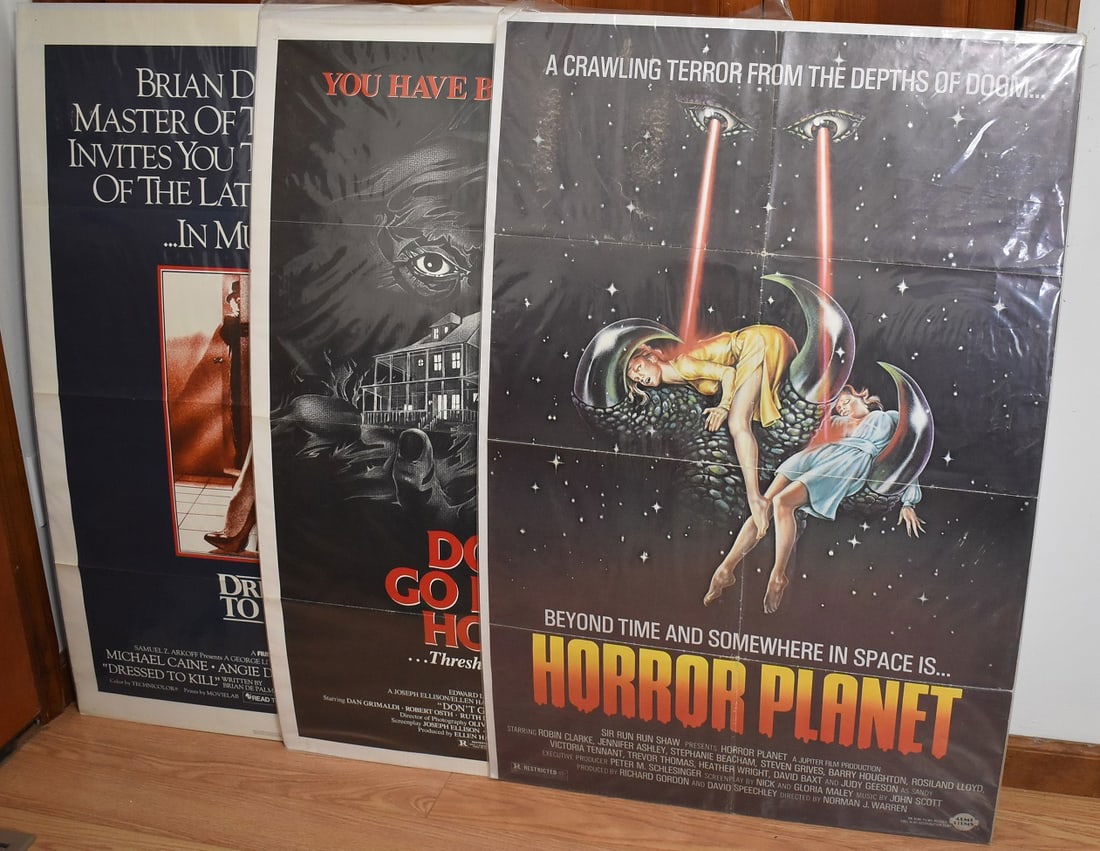 3 VINTAGE MOVIE POSTERS INCL. DON'T GO IN THE HOUSE (1 of 7)
