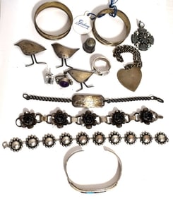 LOT ASSORTED STERLING JEWELRY FINDINGS, W. 5.3 OZ.