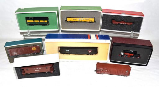 8 BRASS H.O. TRAINS INCL NJ "STAR" INSPECTION ENGINE +