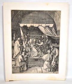 STEEL ENGRAVING SIGNED I H MONOGRAM-HIERONYMUS
