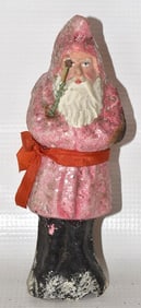 EARLY VICTORIAN PAPER MACHE/MICA SANTA TREE TOPPER