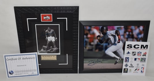 (2) AUTOGRAPHED PHOTOS MUHAMMAD ALI, TONY GWYNN W/COA'S