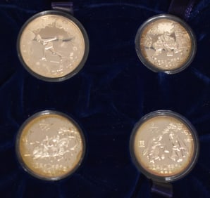 BOXED SET 1980 OLYMPIC SILVER ROUNDS MIB