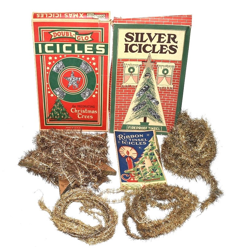 LOT ASSORTED VINTAGE TINSEL/LEAD ICICLES, C. 1930/40 (1 of 3)