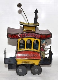 TOONERVILLE TROLLEY TIN WIND UP TOY, C. 1922, GERMANY