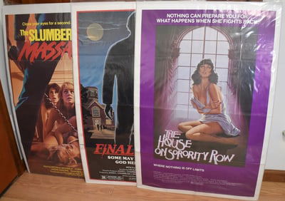3 VINTAGE MOVIE POSTERS INCL. HOUSE ON SORORITY ROW