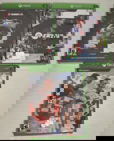 3 XBOX SERIES X GAMES, MADDEN NFL 21 & 22, FIFA 21