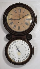 INGRAHM FIGURE EIGHT DOUBLE DIAL CALENDAR CLOCK