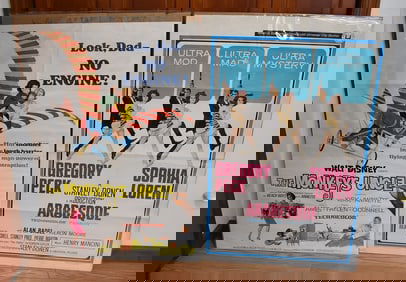 VINT. MOVIE POSTERS INCL. "ARABESQUE" SOPHIA LOREN,