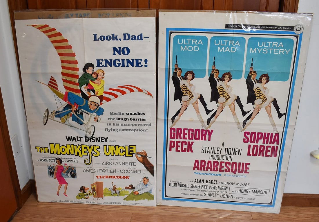 VINT. MOVIE POSTERS INCL. "ARABESQUE" SOPHIA LOREN, (1 of 7)