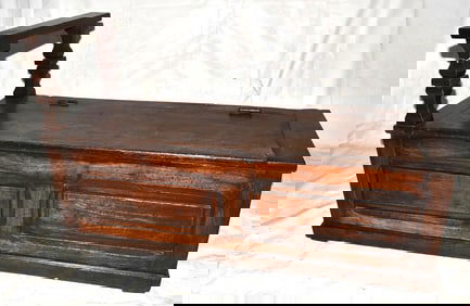 FRENCH WALNUT FIRESIDE SEAT (FRENCH)