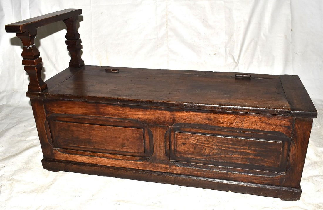 FRENCH WALNUT FIRESIDE SEAT (FRENCH) (1 of 4)