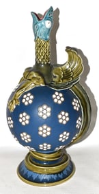 METTLACH FIGURAL WINE VESSEL #2017, 19/20TH C.