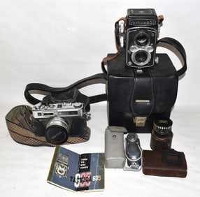 2 YASHICA CAMERAS INCL. ELECTRO 35/MODEL 635 BOX CAMERA