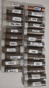 LOT TUBED LINCOLN CENTS IDENTIFIED BY YEAR