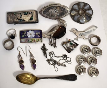 LOT ASSORTED STERLING JEWELRY FINDINGS, W. 6.1 OZ.