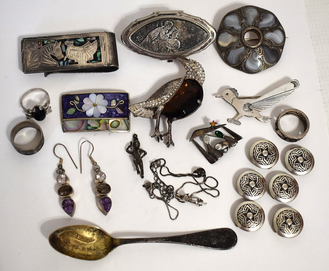 LOT ASSORTED STERLING JEWELRY FINDINGS, W. 6.1 OZ. (1 of 10)