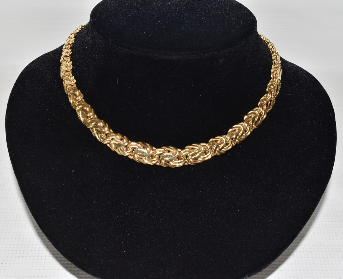 VINTAGE 14KT YW GOLD ROPE NECKLACE SIGNED C.I.T. ITALY: VINTAGE 14KT YELLOW GOLD ROPE NECKLACE SIGNED C.I.T. ITALY, C. 1990'S, W. 30.6 DWT, L. 17 1/2"