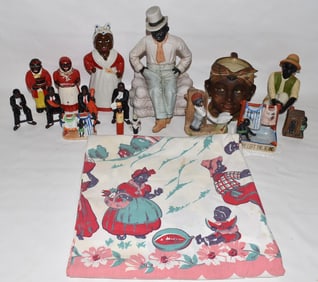 LOT (13) ASSORTED BLACK AMERICANA FIGURINES, 19/20TH C.