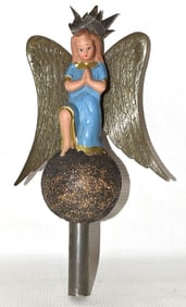 EARLY H/P PAPER MACHE ANGEL CHRISTMAS TREE TOPPER