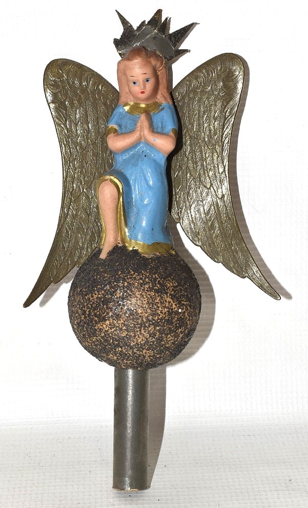 EARLY H/P PAPER MACHE ANGEL CHRISTMAS TREE TOPPER (1 of 3)