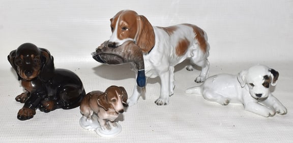 LOT (4) ROSENTHAL DOGS