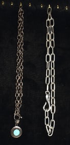 LOT (2) CONT. STERLING NECKLACES, (1) WITH TURQUOISE