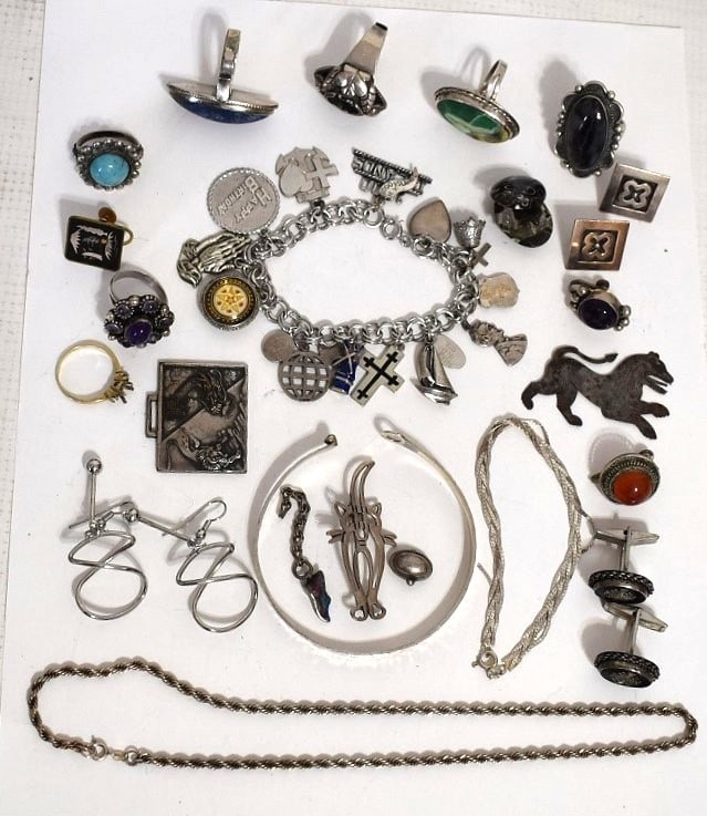 LOT ASSORTED STERLING JEWELRY FINDINGS, W. 7.1 OZ.: LOT ASSORTED STERLING JEWELRY FINDINGS, W. 7.1 OZ.