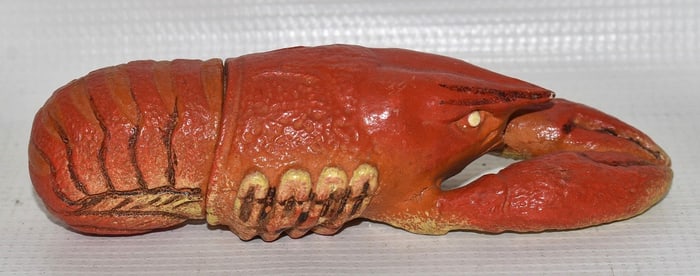 VICTORIAN PAPER MACHE LOBSTER CANDY CONTAINER, L. 5 1/2