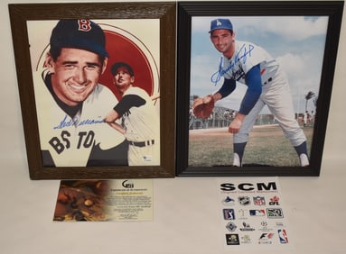 (2) AUTOGRAPHED PHOTOS SANDY KOUFAX/TED WILLIAMS W/COA'S