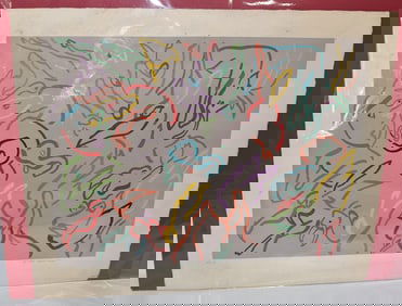 LITHOGRAPH ABSTRACT SIGNED SUSAN ELIOS (1942-  NEW YORK