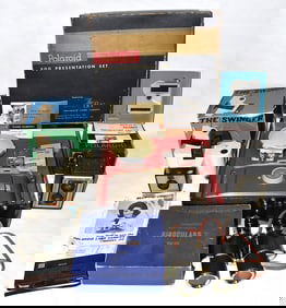 VINTAGE CAMERAS INCL. POLAROID 800 LAND CAMERA, SPARTUS